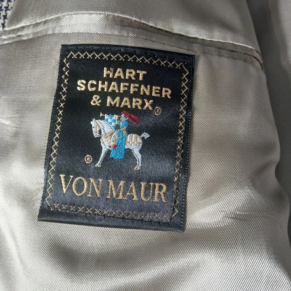 Hart Schaffner Marx Men's Sport Classic Houndstooth 42L-Made USA wool blend $395